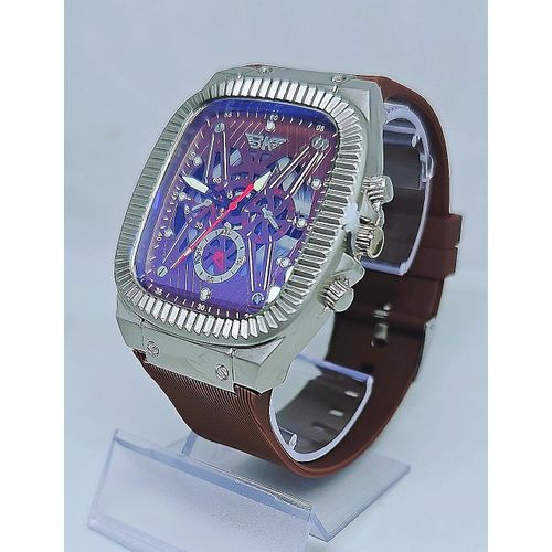Brown Silicon Wristwatch for Men
