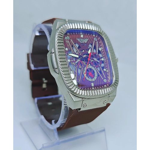 Brown Silicon Wristwatch for Men