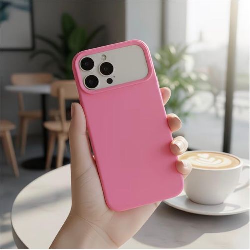 iPhone 17 Pro max & 17 Pro Silicone Phone Case & Pouch With Camera Protection - Scratch Resistance, Shockproof Protective Case - ( Pink )