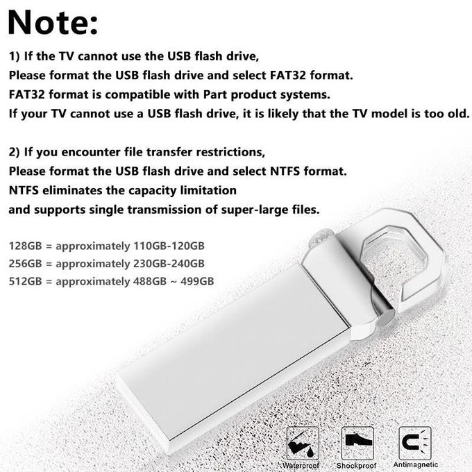 VIC ♛256GB USB Metal Flash Drives Portable Usb Drive Waterproof Memoria Usb Disk