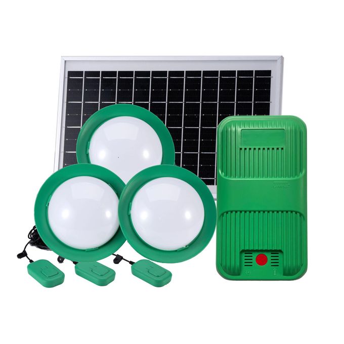 LAMPLE Sun Powered Solar Home Lighting System – 10W Solar Panel 10000mAh Battery – Solar Light Kit with 3 Bulbs, 9.5m Long Wire & Phone Charging