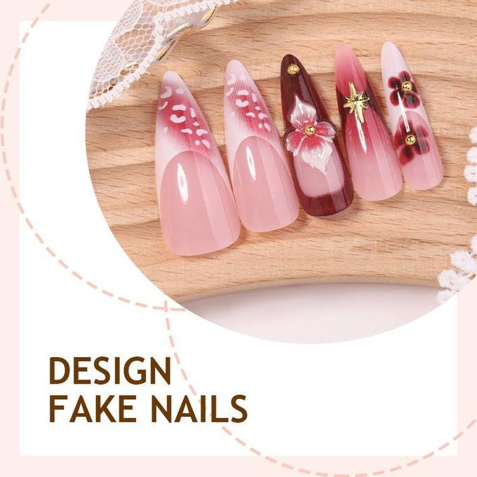 24 pieces of nail Acrylic Nails press ons full cover glue on nails press on nails cute false nails for women and ladies of class