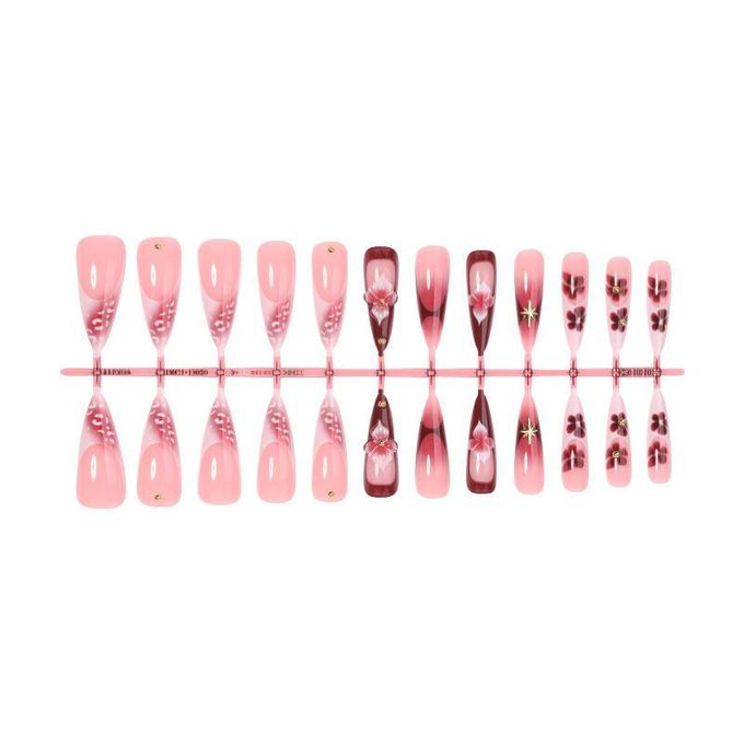 24 pieces of nail Acrylic Nails press ons full cover glue on nails press on nails cute false nails for women and ladies of class