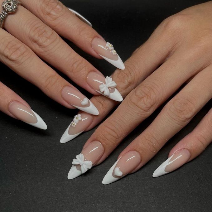 Acrylic Nails press ons full cover glue on nails cute false nails press on for women and ladies of class