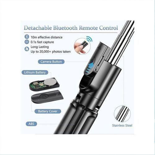 Bluetooth Selfie Stick Tripod with Fill Light & Shutter Remote – Portable Phone Stand for Vlogging, TikTok, Live Stream, YouTube | 6-Speed Dimming