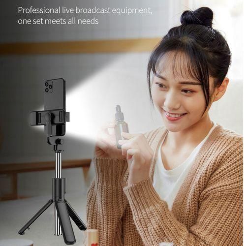 Bluetooth Selfie Stick Tripod with Fill Light & Shutter Remote – Portable Phone Stand for Vlogging, TikTok, Live Stream, YouTube | 6-Speed Dimming