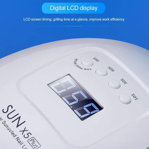 LED UV Nail Lamps 120W Nail Dryer Gel Nail Curing Lamp UV Light with 4 Timers 10/30/60/99S Auto Sensor LCD Display