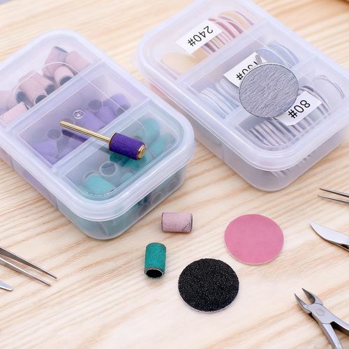 137pcs drill bit for nails, nails equipment accessories Sided Nail File Emery Board for Shaping & Buffing Nails, (100/180 Grit, 75 sanding caps, 60 pedicure sanding discs)
