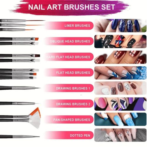 31pcs Professional Nail Art Brush Set Salon-Quality Design Tools For Home Manicure And Salon Use