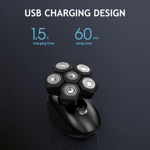 5-in-1 6D Rotary Electric Shavers Bald Head Rechargeable
