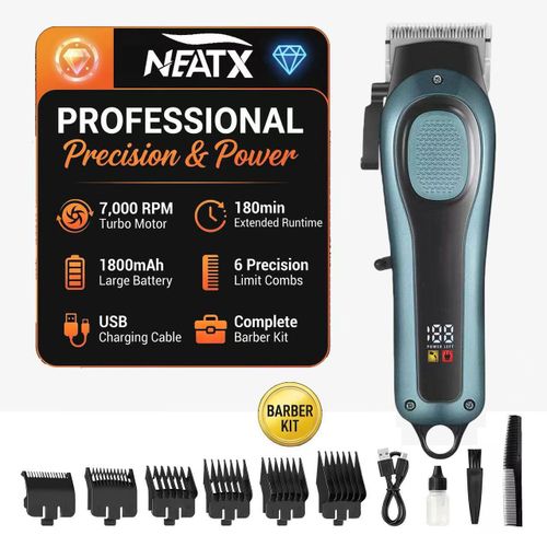 NEATX Rechargable Hair Clippers Kit For Barber trimmers With LED Display