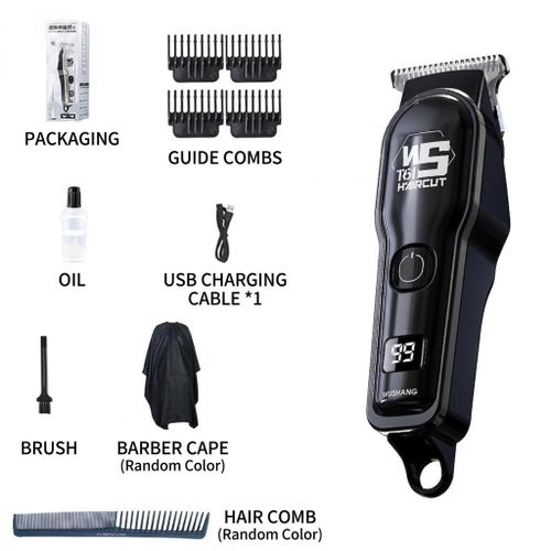 Men‘s USB-Rechargeable Cordless Electric Hair Clipper with Digital Display & Full Accessories Set