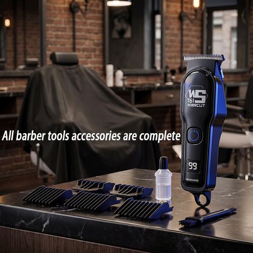 Men‘s USB-Rechargeable Cordless Electric Hair Clipper with Digital Display & Full Accessories Set